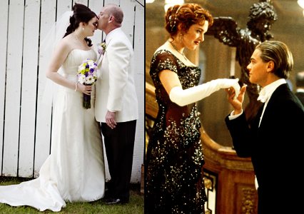 Healthy, natural beauty.  Me on my wedding day with the love of my life, and Kate Winslet in Titanic.